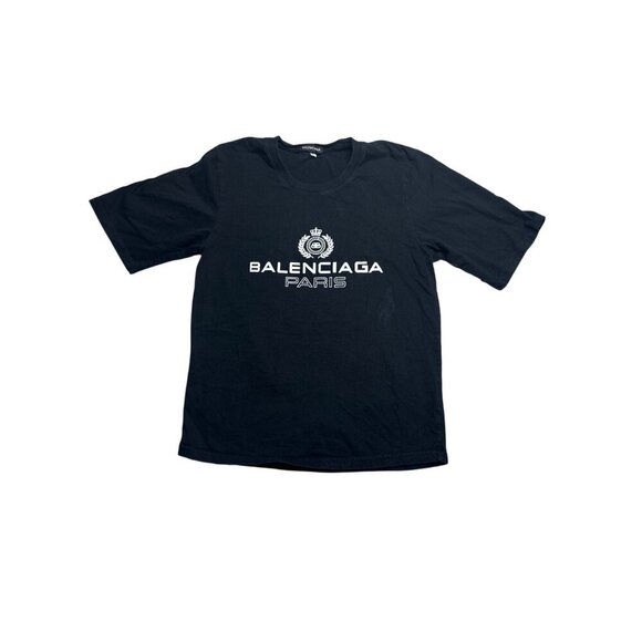 Balenciaga Paris Logo T-Shirt – Women’s Size Large – Black with White Print - Picture 1 of 6